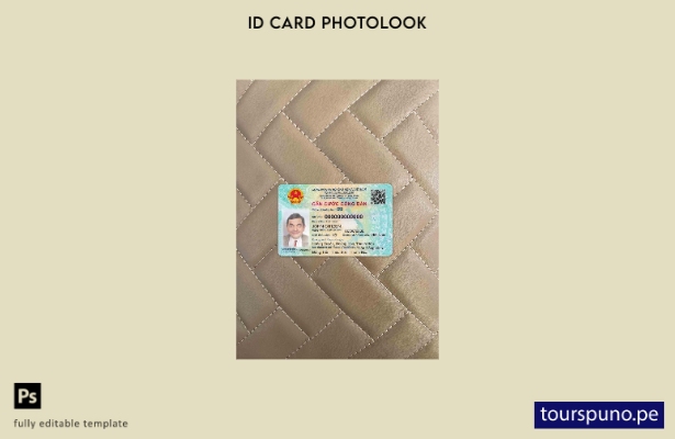 Plantilla FRONTAL de tarjeta de identificación de Vietnam lista para imprimir